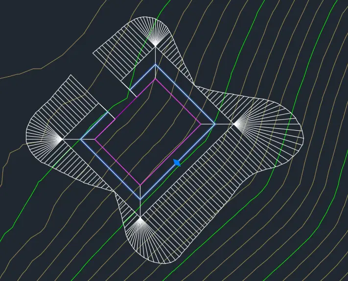 Edit grading in Civil 3D - Select grading 3D polyline and move grading grip