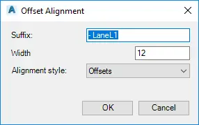 Edit Offset Alignment dialog box
