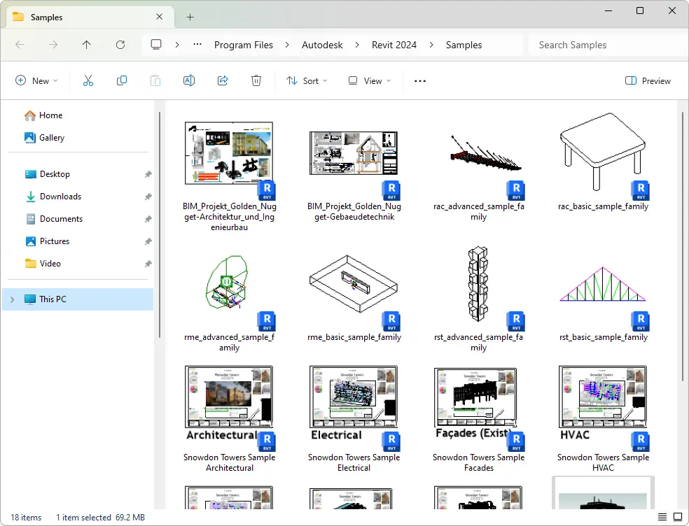 Find the location of families in Revit