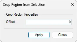 Crop Region from Selection dialog box - Kobi Toolkit for Revit