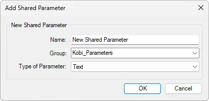 Revit Add Shared Parameter dialog box
