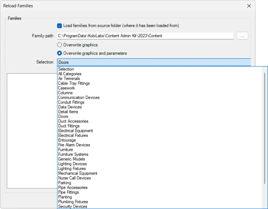 Revit Reload Multiple Families - Kobi Toolkit for Revit