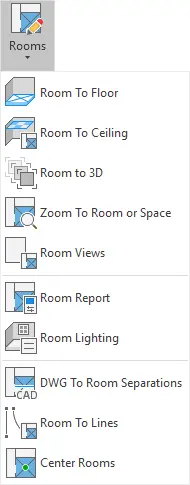 Rooms dropdown - Kobi Toolkit for Revit