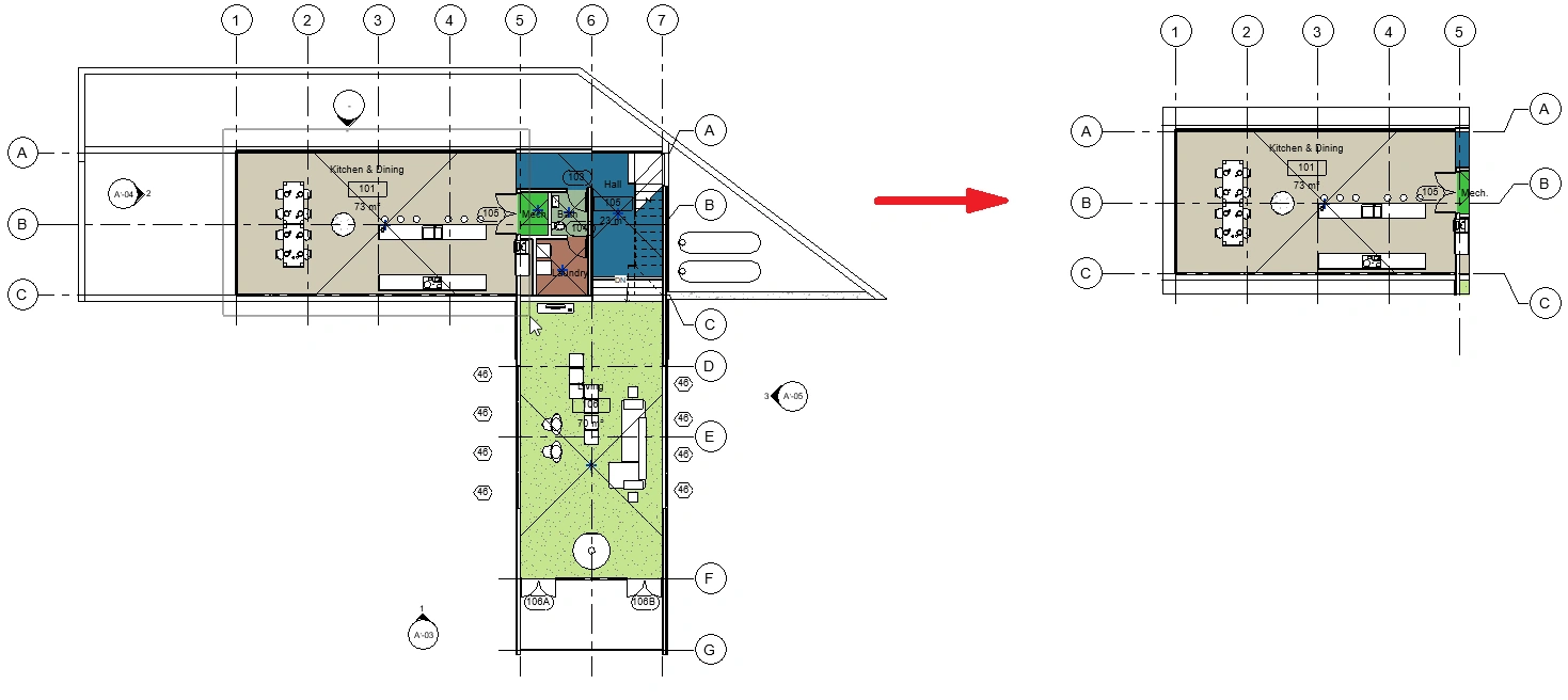 Crop View Using Rectangle Example- Kobi Toolkit for Revit