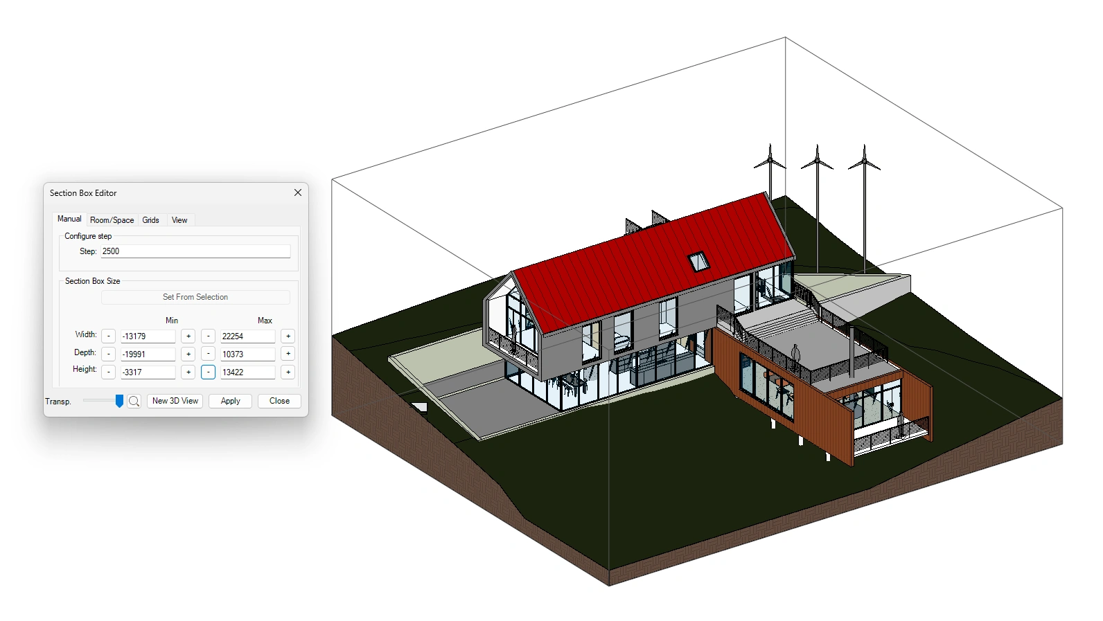 Revit Resize Section Box dialog - Kobi Toolkit for Revit